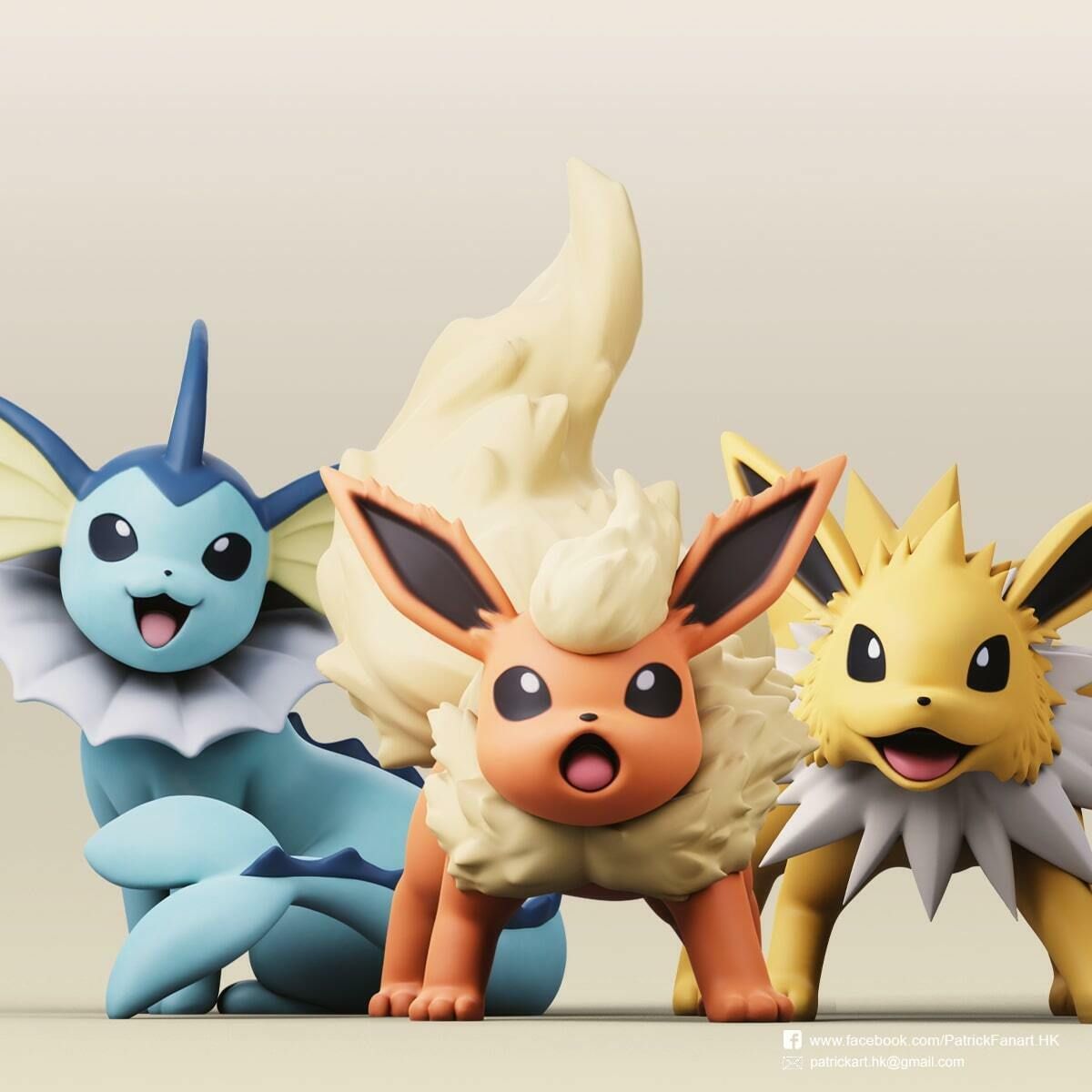 Download Stl File Flareon And Jolteon And Vaporeonpokemon • 3d Printing Design ・ Cults